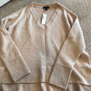 J. Crew V-neck Camel Sweater, NWT, size Medium
